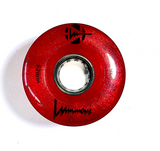 85A RED Glitter Professionally Dyed Luminous Light-Up Roller Skate Wheels, Set of 4