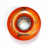 85A ORANGE Glitter Professionally Dyed Luminous Light-Up Roller Skate Wheels, Set of 4