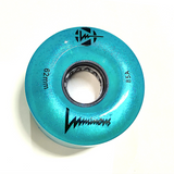 85A AQUA Glitter Professionally Dyed Luminous Light-Up Roller Skate Wheels, Set of 4