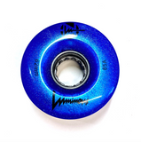 85A ROYAL BLUE Glitter Professionally Dyed Luminous Light-Up Roller Skate Wheels, Set of 4