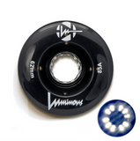 85A BLACK Luminous LED Quad Light Up Skate Wheels, Set of 4