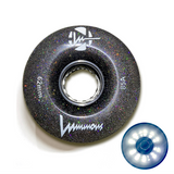 85A BLACK GLITTER Night Sky Luminous LED Quad Light Up Skate Wheels, Set of 4