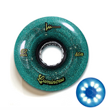 85A Jade Glitter Luminous LED Quad Light Up Skate Wheels, Set of 4