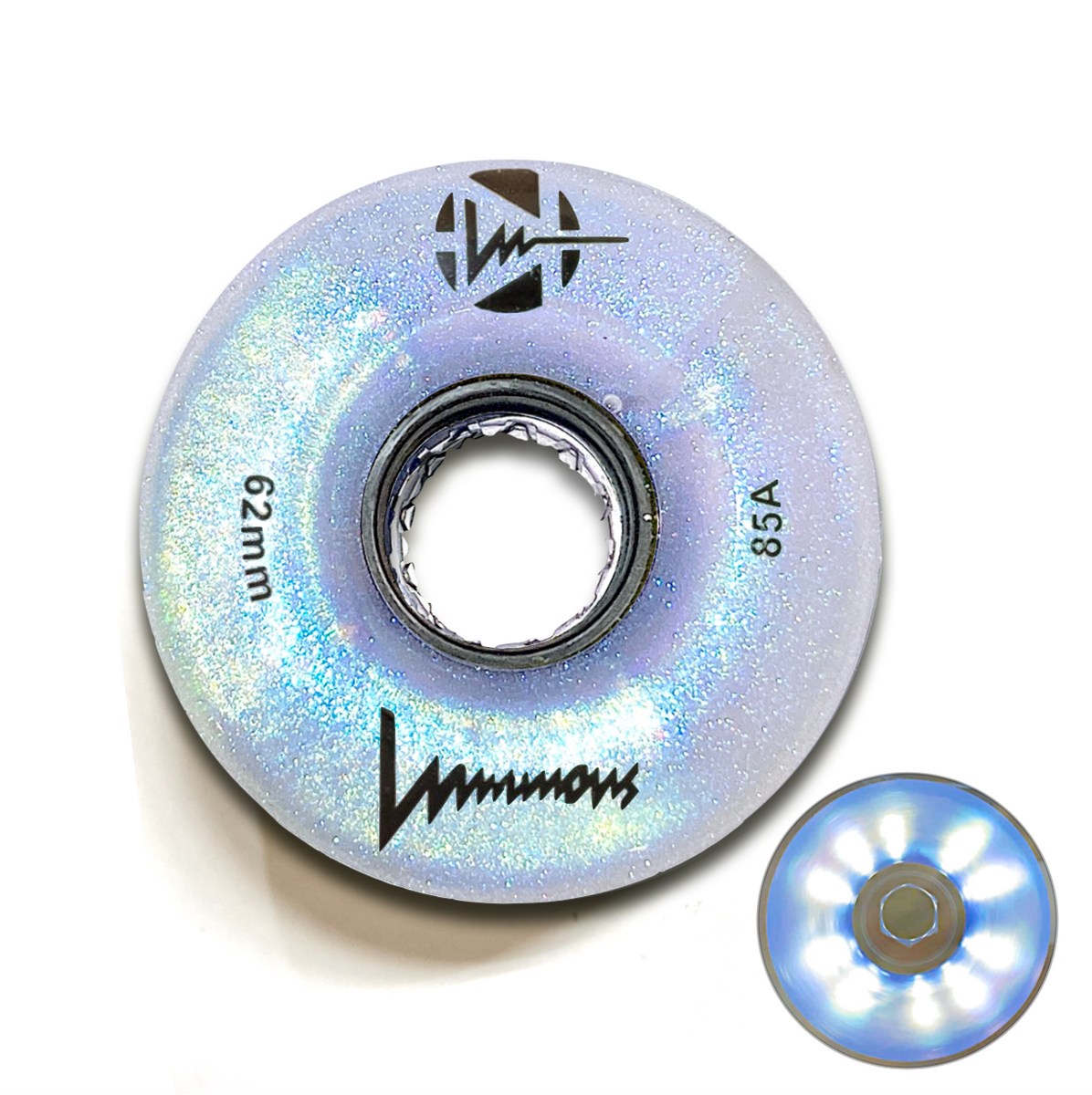 85A BLACK PEARL Glitter Luminous LED Quad Light Up Skate