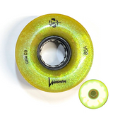 85A YELLOW Glitter Professionally Dyed Luminous Light-Up Roller Skate Wheels, Set of 4