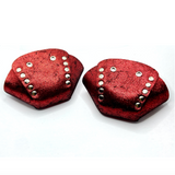 Red Glitter Suede Roller Skate Toe Caps