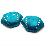 Teal Glitter Suede Roller Skate Toe Caps