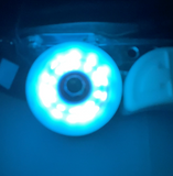 100A AQUA Glitter Professionally Dyed Luminous Light-Up Roller Skate Wheels, Set of 4