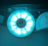 100A FOREST GREEN Glitter Professionally Dyed Luminous Light-Up Roller Skate Wheels, Set of 4