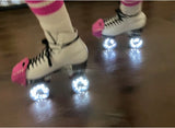 85A BLACK GLITTER Night Sky Luminous LED Quad Light Up Skate Wheels, Set of 4