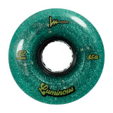 85A Jade Glitter Luminous LED Quad Light Up Skate Wheels, Set of 4