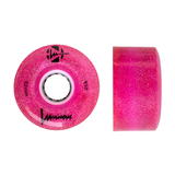 85A PINK Glitter Luminous LED Quad Light Up Skate Wheels, Set of 4