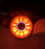 100A RED Glitter Professionally Dyed Luminous Light-Up Roller Skate Wheels, Set of 4
