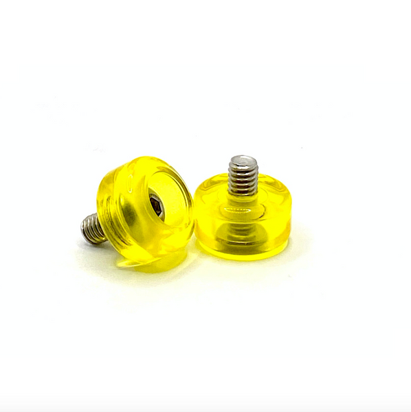 Bolt-On Yellow Gemstone Toe Plugs, Pair