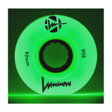 85A GREEN GLOW Luminous LED Quad Light Up Skate Wheels, Set of 4