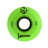 85A GREEN GLOW Luminous LED Quad Light Up Skate Wheels, Set of 4