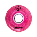 85A PINK Glitter Luminous LED Quad Light Up Skate Wheels, Set of 4