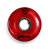100A RED Glitter Professionally Dyed Luminous Light-Up Roller Skate Wheels, Set of 4