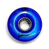 100A ROYAL BLUE Glitter Professionally Dyed Luminous Light-Up Roller Skate Wheels, Set of 4