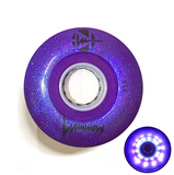 85A RAINBOW Glitter Professionally Dyed Luminous Light-Up Roller Skate Wheels, Set of 8