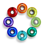 100A RAINBOW SET Professionally Dyed Luminous Light-Up Roller Skate Wheels, Set of 8