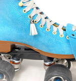 White Suede Roller Skate Tassel