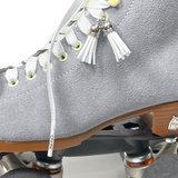 White Suede Roller Skate Tassel