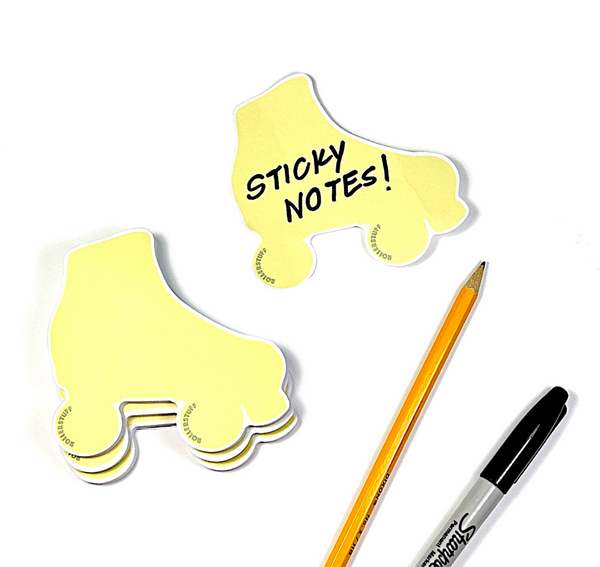 Light Yellow Roller Skate Sticky Note Pad