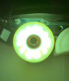 85A YELLOW Glitter Professionally Dyed Luminous Light-Up Roller Skate Wheels, Set of 4