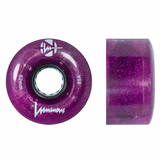 85A Purple Haze Plum Glitter Luminous LED Quad Light Up Skate Wheels, Set of 4