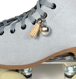 Beige/Tan Suede Roller Skate Tassel Charm