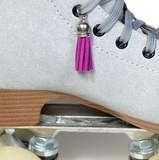 Burgundy Suede Roller Skate Tassel Charm