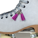 Burgundy Suede Roller Skate Tassel Charm