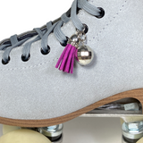 Burgundy Suede Roller Skate Tassel Charm