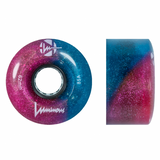 85A Galaxy Glitter (Blue/Fuchsia) Luminous LED Quad Light Up Skate Wheels, Set of 4