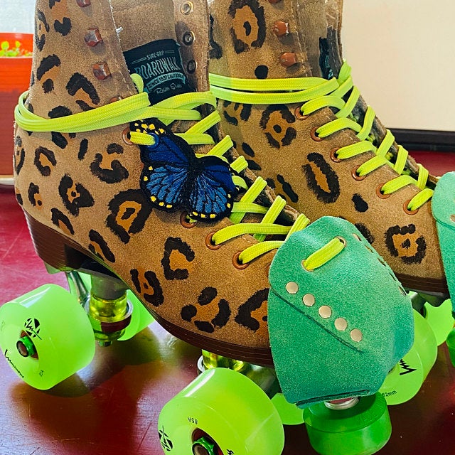 Green Suede Roller Skate Toe Caps (Moxi Green Apple Shade) ROLLERSTUFF