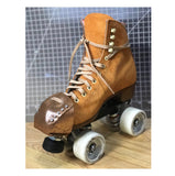 Copper Orange Glitter Suede Roller Skate Toe Caps