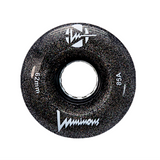 85A BLACK GLITTER Night Sky Luminous LED Quad Light Up Skate Wheels, Set of 4