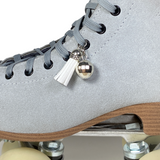 White Suede Roller Skate Tassel