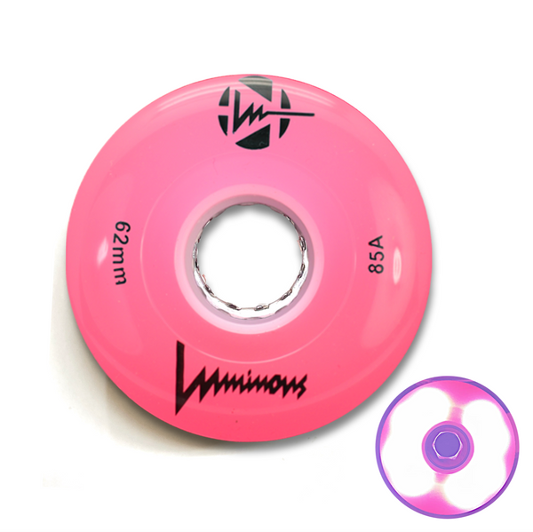 85A PINK Luminous LED Quad Light Up Skate Wheels, Set of 4