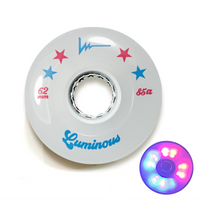 85A Red White & Blue All Star Luminous LED Quad Light Up Skate Wheels, Set of 4