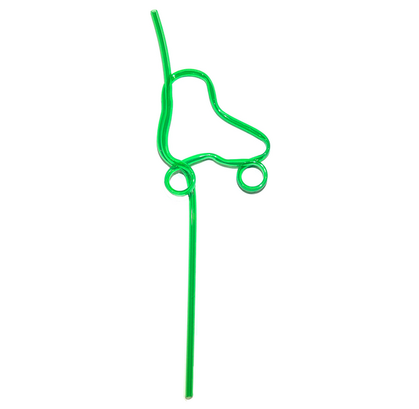 Green Roller Skate Crazy Straw