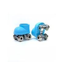 Labubu Roller Skates - Metal Wheels, Blue Chrome *SKATES ONLY, DOLL NOT INCLUDED