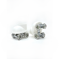 Labubu Roller Skates - Metal Wheels, White Bling *SKATES ONLY, DOLL NOT INCLUDED