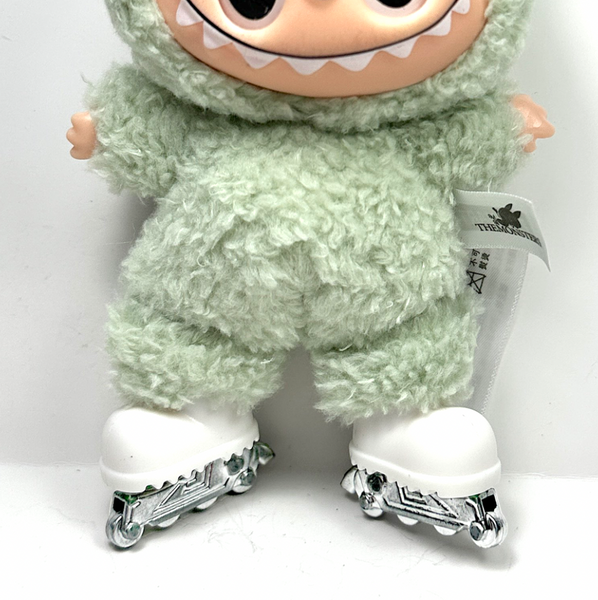 Labubu Inline Skates, Mini Rollerblades for Labubu Doll, Removable skates, White *Skates Only, DOLL NOT INCLUDED