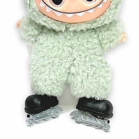Labubu Inline Skates, Mini Rollerblades for Labubu Doll, Removable skates, Black *Skates Only, DOLL NOT INCLUDED