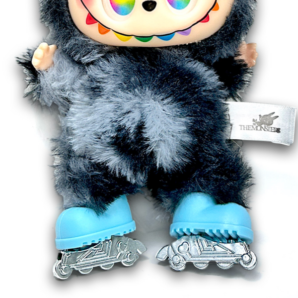 Labubu Inline Skates, Mini Rollerblades for Labubu Doll, Removable skates, Blue *Skates Only, DOLL NOT INCLUDED
