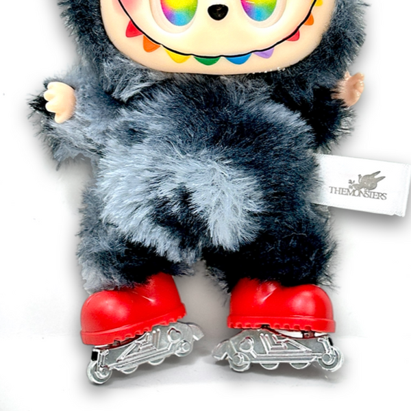 Labubu Inline Skates, Mini Rollerblades for Labubu Doll, Removable skates, Red *Skates Only, DOLL NOT INCLUDED