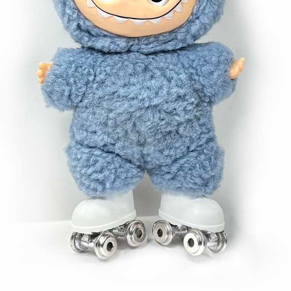Labubu Roller Skates - Metal Wheels, White Chrome *SKATES ONLY, DOLL NOT INCLUDED