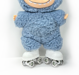 Labubu Roller Skates - Metal Wheels, White Bling *SKATES ONLY, DOLL NOT INCLUDED